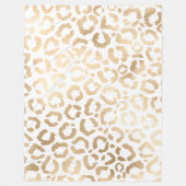 Elegant Gold White Leopard Cheetah Animal Print Fleece Deken (Voorkant)