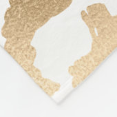 Elegant Gold White Leopard Cheetah Animal Print Fleece Deken (Hoek)