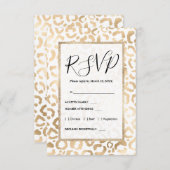 Elegant Gold White Leopard Cheetah Animal Print Informatiekaartje (Voorkant / Achterkant)