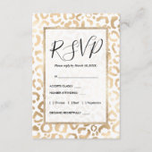 Elegant Gold White Leopard Cheetah Animal Print Informatiekaartje (Voorkant)
