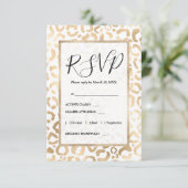 Elegant Gold White Leopard Cheetah Animal Print Informatiekaartje (Staand voorkant)