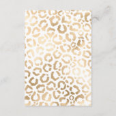 Elegant Gold White Leopard Cheetah Animal Print Informatiekaartje (Achterkant)