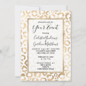 Elegant Gold White Leopard Cheetah Animal Print Kaart (Voorkant)