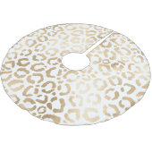 Elegant Gold White Leopard Cheetah Animal Print Kerstboom Rok (Gekanteld)