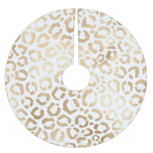 Elegant Gold White Leopard Cheetah Animal Print Kerstboom Rok