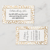 Elegant Gold White Leopard Cheetah Animal Print Kortingskaartje (Voorkant / Achterkant)