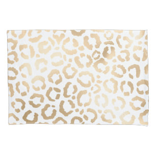 Elegant Gold White Leopard Cheetah Animal Print Kussensloop