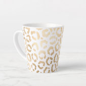 Elegant Gold White Leopard Cheetah Animal Print Latte Mok (Linkerhoek)