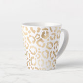 Elegant Gold White Leopard Cheetah Animal Print Latte Mok (Rechterhoek)