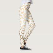 Elegant Gold White Leopard Cheetah Animal Print Leggings (Rechts)