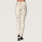 Elegant Gold White Leopard Cheetah Animal Print Leggings (Achterkant)