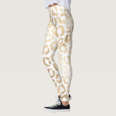 Elegant Gold White Leopard Cheetah Animal Print Leggings (Links)