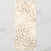 Elegant Gold White Leopard Cheetah Animal Print Menu (Achterkant)