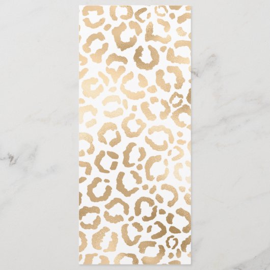 Elegant Gold White Leopard Cheetah Animal Print Menu (Achterkant)