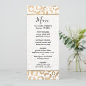 Elegant Gold White Leopard Cheetah Animal Print Menu (Staand voorkant)