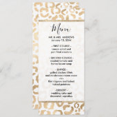 Elegant Gold White Leopard Cheetah Animal Print Menu (Voorkant / Achterkant)