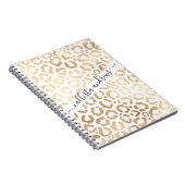 Elegant Gold White Leopard Cheetah Animal Print Notitieboek (Rechterzijde)