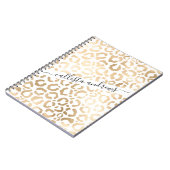 Elegant Gold White Leopard Cheetah Animal Print Notitieboek (Linkerzijde)