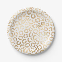 Elegant Gold White Leopard Cheetah Animal Print