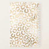 Elegant Gold White Leopard Cheetah Animal Print Planner (Achterkant)