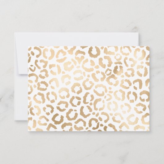 Elegant Gold White Leopard Cheetah Animal Print Save The Date (Achterkant)