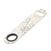 Elegant Gold White Leopard Cheetah Animal Print Speed Flessenopener (Voorkant Gekanteld)