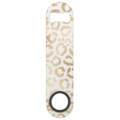 Elegant Gold White Leopard Cheetah Animal Print Speed Flessenopener (Achterkant)