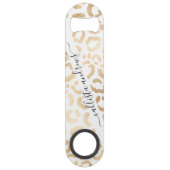 Elegant Gold White Leopard Cheetah Animal Print Speed Flessenopener (Voorkant)