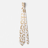 Elegant Gold White Leopard Cheetah Animal Print Stropdas (Voorkant)