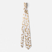 Elegant Gold White Leopard Cheetah Animal Print Stropdas (Achterkant)