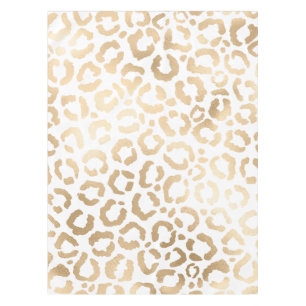 Elegant Gold White Leopard Cheetah Animal Print Tafelkleed