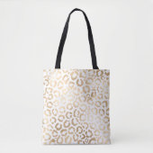 Elegant Gold White Leopard Cheetah Animal Print Tote Bag (Voorkant)
