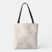 Elegant Gold White Leopard Cheetah Animal Print Tote Bag (Achterkant)