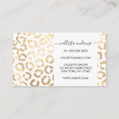 Elegant Gold White Leopard Cheetah Animal Print Visitekaartje (Achterkant)
