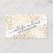 Elegant Gold White Leopard Cheetah Animal Print Visitekaartje (Voorkant)
