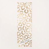Elegant Gold White Leopard Cheetah Animal Print Yogamat (Voorkant)