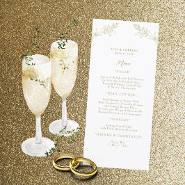 Elegant Gold & White Long Menu