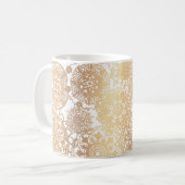 Elegant Gold White Mandala Pattern Koffiemok (Voorkant links)