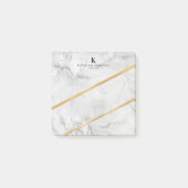 Elegant Gold White Marble Monogram Post-it® Notes (Voorkant)