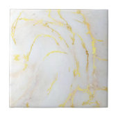  Elegant Gold White Marble Sjabloon Tegeltje (Voorkant)