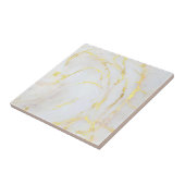  Elegant Gold White Marble Sjabloon Tegeltje (Zijkant)