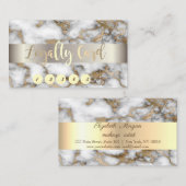 Elegant, Gold White marble Stone Klantenkaartje (Voorkant / Achterkant)