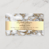 Elegant, Gold White marble Stone Klantenkaartje (Achterkant)
