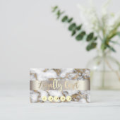 Elegant, Gold White marble Stone Klantenkaartje (Staand voorkant)