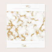 Elegant Gold White Marble Table Kaart (Buitenkant ongevouwen)