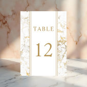 Elegant Gold & White Marble Wedding Kaart