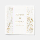 Elegant Gold & White Marble Wedding Napkins Servet (Voorkant)