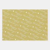 Elegant Gold White Merry kerstfeestbomen Inpakpapier Vel (Voorkant 3)
