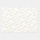 Elegant Gold White Merry kerstfeestbomen Inpakpapier Vel (Voorkant)