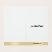 Elegant Gold White Minimalist Calligraphy Script Visitekaartje (Buitenkant ongevouwen)